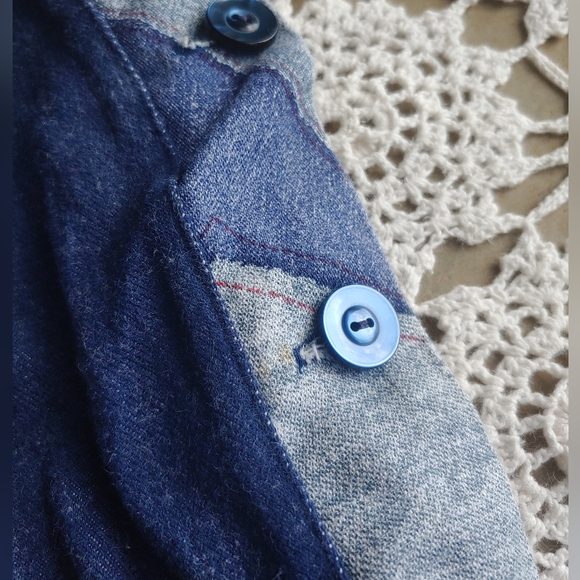 RARE Vintage Handmade Denim Style Cardigan - Picture 7 of 7